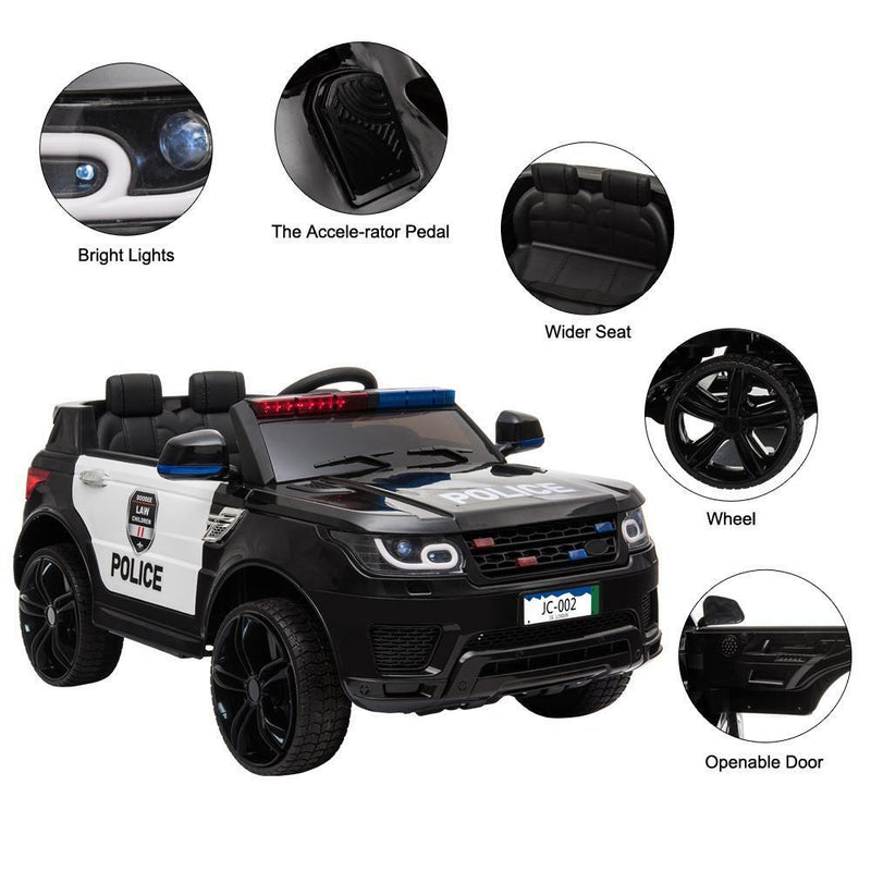 Police SUV Truck Ride-On Toy for Kids with 12V Battery and Remote Control