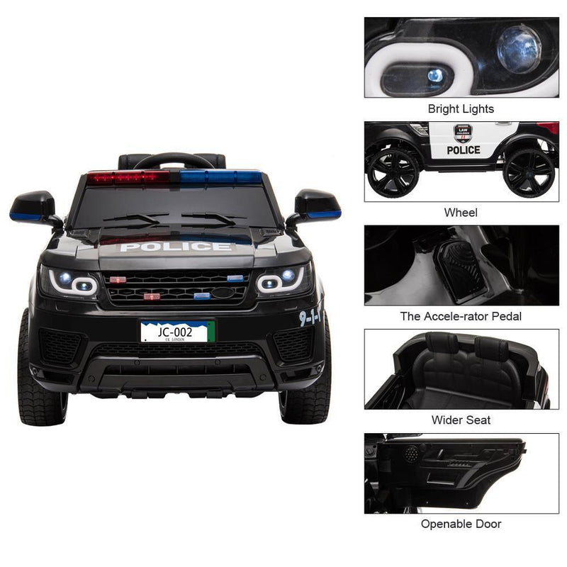 Police SUV Truck Ride-On Toy for Kids with 12V Battery and Remote Control