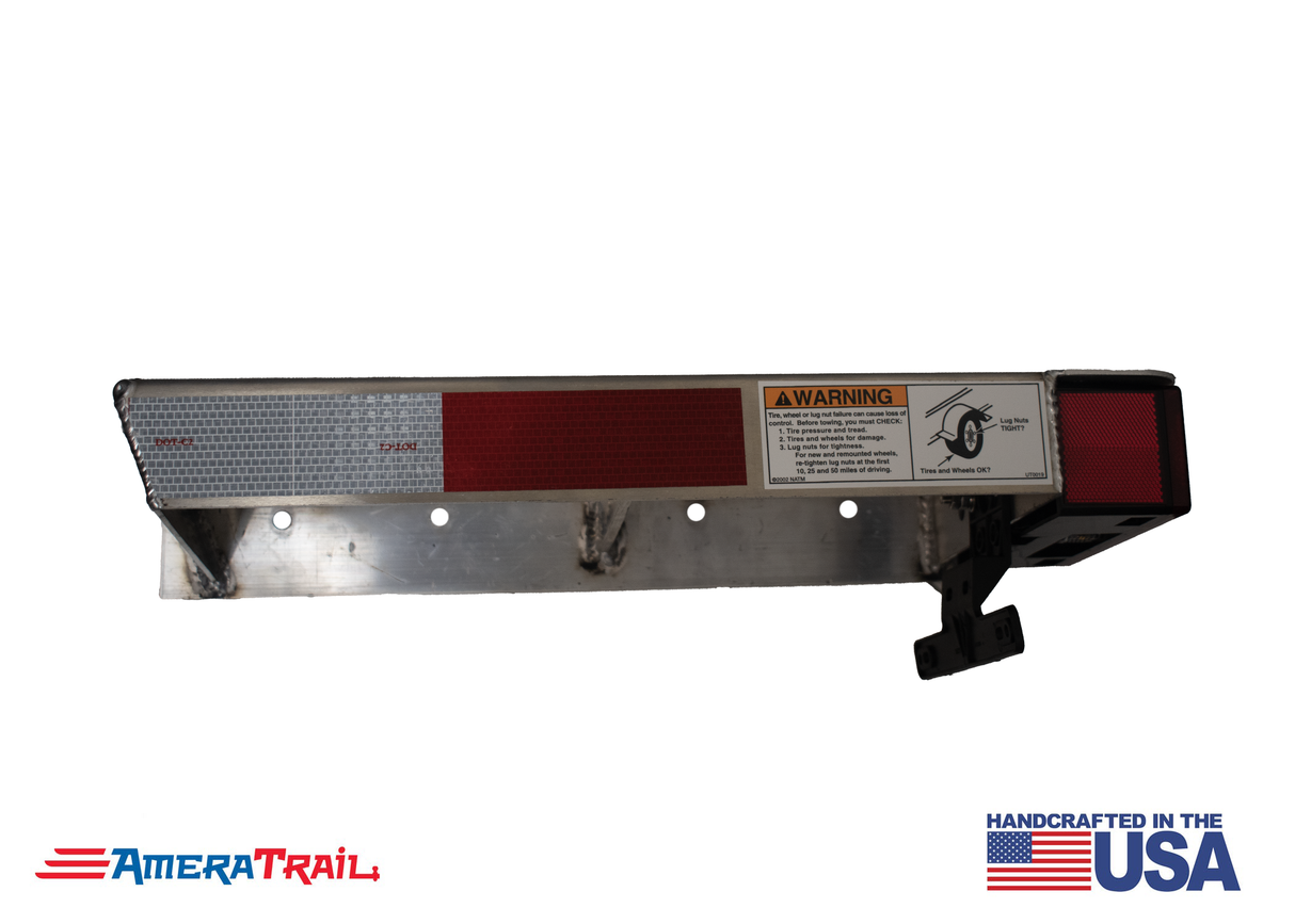 Classic Rear 22" / 28" PORT Side / Left Side - I Beam Trailer Step, Secures Fender, Includes Non-Skid Reflective Tape, and Led Light