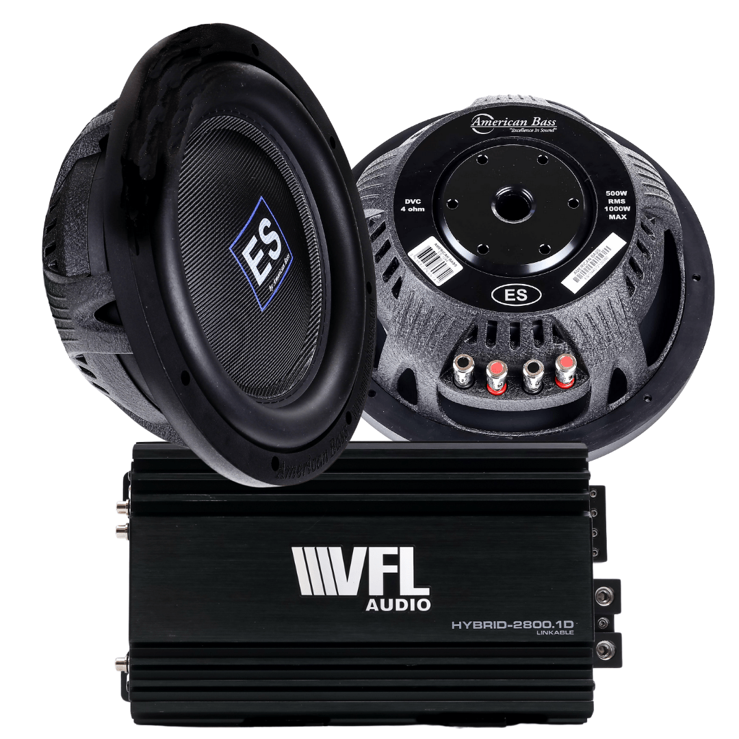 Power Pack: 2 ES 1044 Subwoofers + VFL Hybrid 2800.1 Amplifier