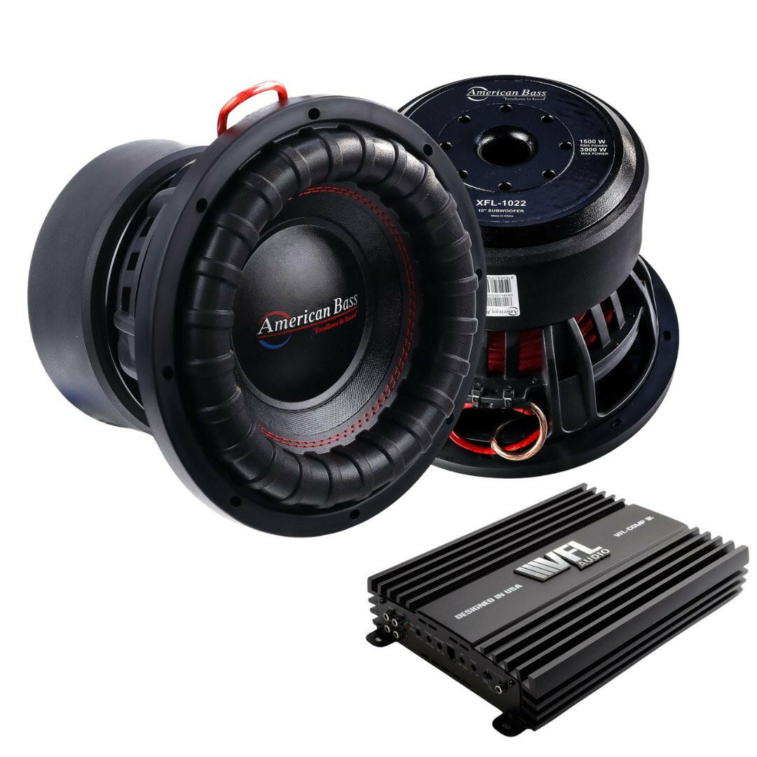 Power Pack: 2 XFL 10” Subwoofers + VFL Comp 1K Amplifier Bundle