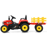 Power Up Your Child's Playtime with the Large Capacity Battery-Powered Ride-On Tractor and Trailer Set from Topbuy