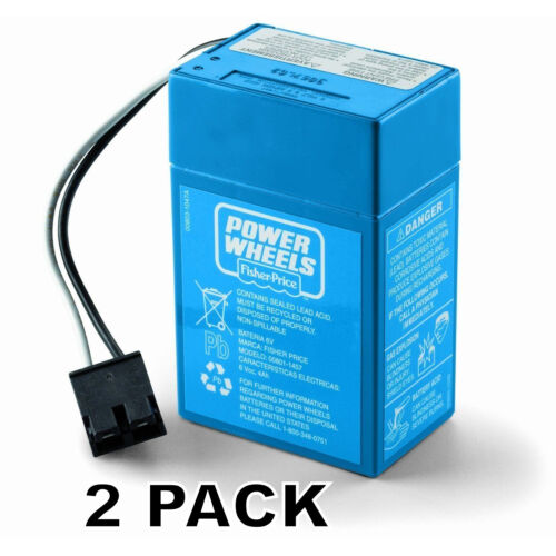 Power Wheels 6 Volt Blue Battery Pack - 2 Pack (00801-1457, 00801-1900)