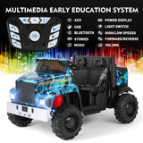 2-Seater 24V Battery Powered Kids Ride-On Truck with Camo Design and 3-Speed RC Control