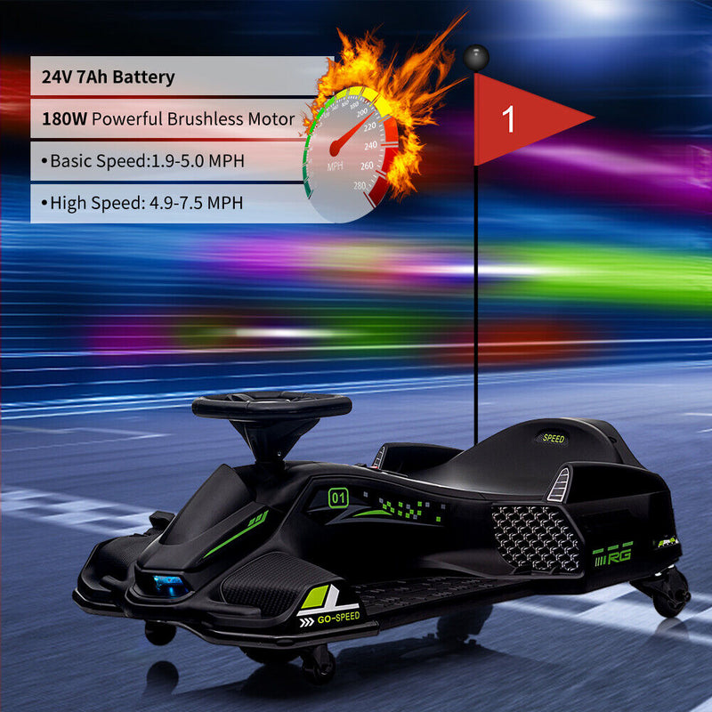 Powerful Electric Go-Kart for Kids Up To 110 Lbs with 7Ah Battery and 180W Motor