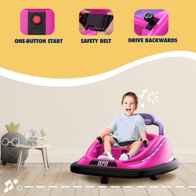 Powerwhale 12V Electric Kids Bumper Car with Remote Control - Fun Ride Toy for Children