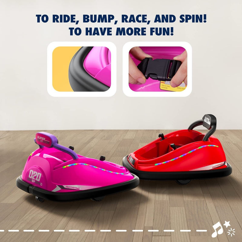 Powerwhale 12V Electric Kids Bumper Car with Remote Control - Fun Ride Toy for Children