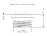 PPE Billet 304 Stainless Steel Magnet Equipped Drain Plug (128051001)