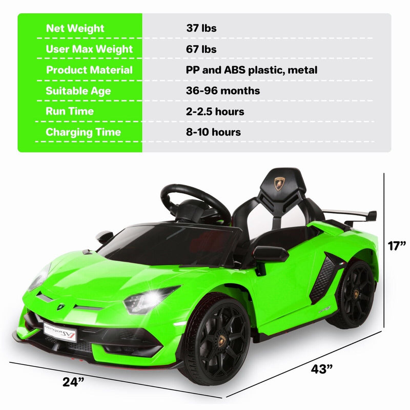 Electric Kids Ride-On Sports Car with Parental Control and LED Lights - 3 Speed Options