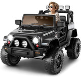 Premium 12V Electric Ride-On Jeep for Kids with Remote Control, LED Lights, AUX & USB, and 3 Speed Options