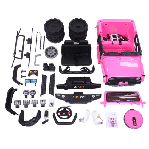 Premium 12V Pink Jeep Ride-On Toy with Remote Control for Kids - Rechargeable Battery, 4 mph Speed