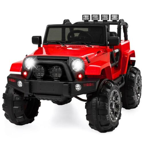 Premium 12V Ride-On Truck for Kids with 3 Speeds, LED Lights, Remote Control, and Bluetooth Connectivity