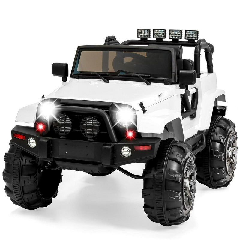 Premium 12V Ride-On Truck for Kids with 3 Speeds, LED Lights, Remote Control, and Bluetooth Connectivity