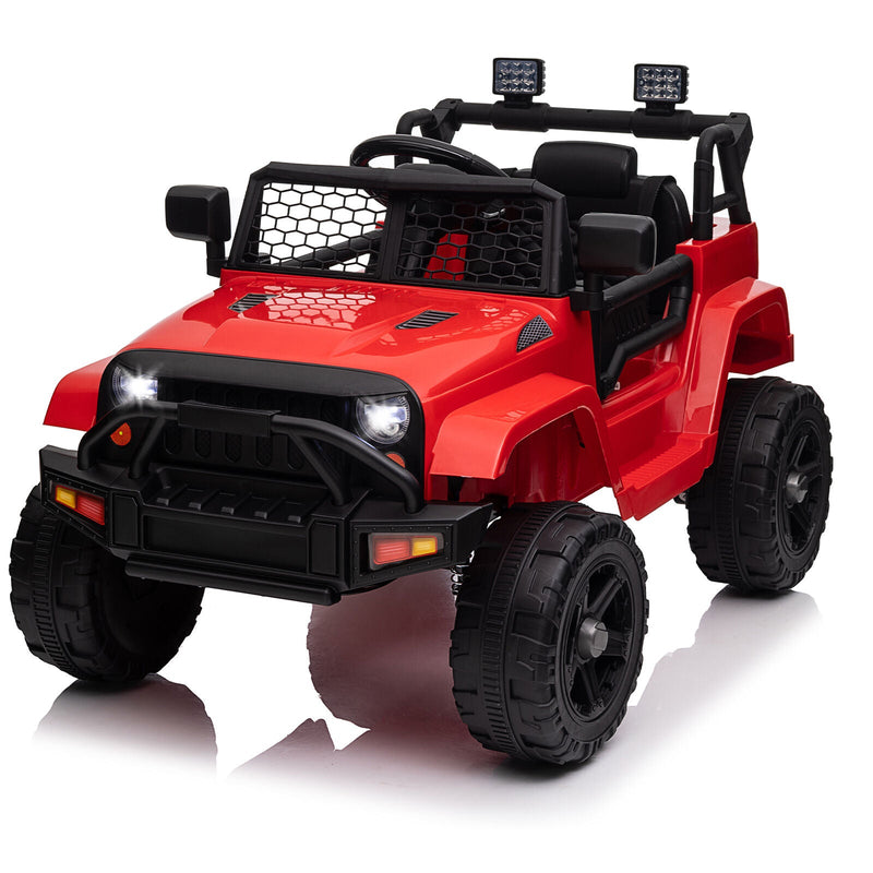 Premium 12V Ride-On Truck for Kids with 3 Speeds, Spring Suspension, Remote Control, and Lockable Door