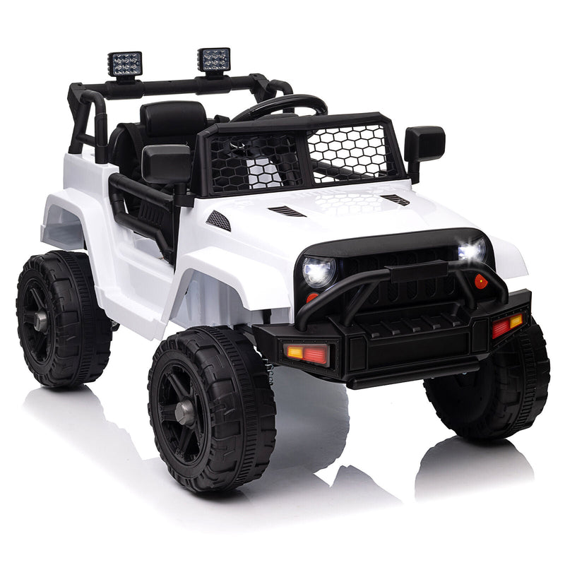 Premium 12V Ride-On Truck for Kids with 3 Speeds, Spring Suspension, Remote Control, and Lockable Door