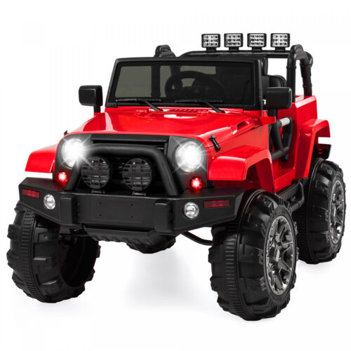 Premium 12V Ride On Truck for Kids with Remote Control, 3 Speeds, Spring Suspension, and LED Lights
