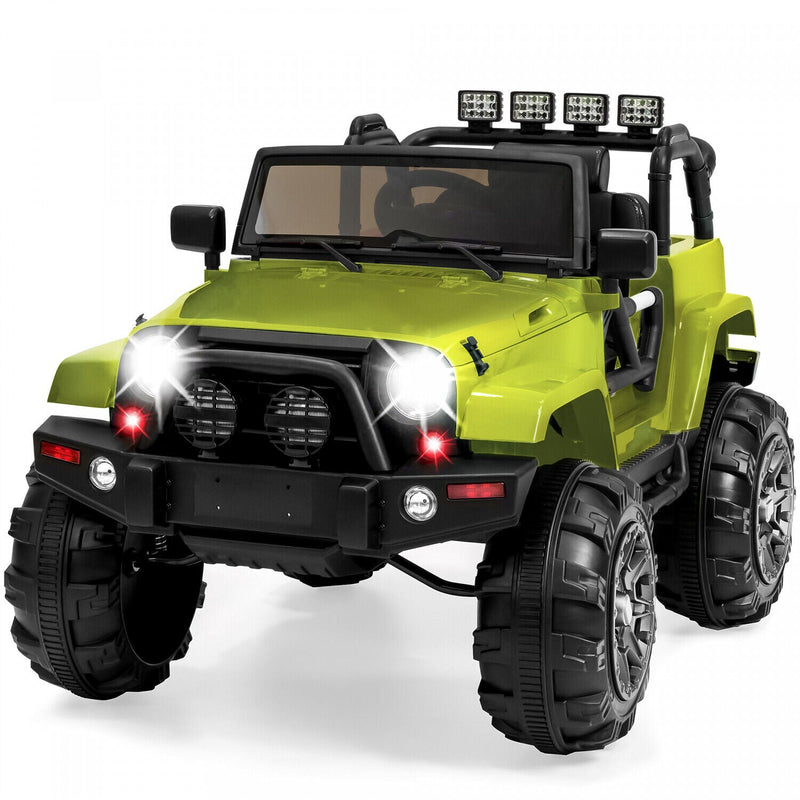 Premium 12V Ride On Truck for Kids with Remote Control, 3 Speeds, Spring Suspension, and LED Lights