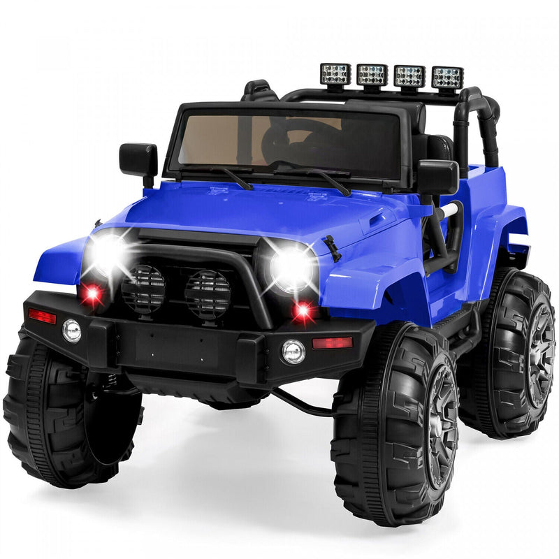 Premium 12V Ride On Truck for Kids with Remote Control, 3 Speeds, Spring Suspension, and LED Lights
