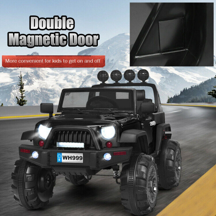 Premium 12V Ride-On Truck for Kids with Remote Control and Magnetic Double Doors