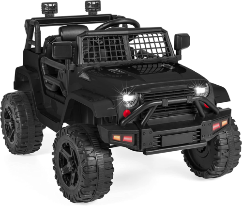 Premium 12V Ride-On Truck for Kids with Remote Control, Spring Suspension, and LED Lights