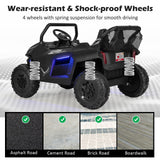 Premium 12V Ride-On Truck with Safety Belts and Lockable Doors - Supports up to 130 LBS in Black