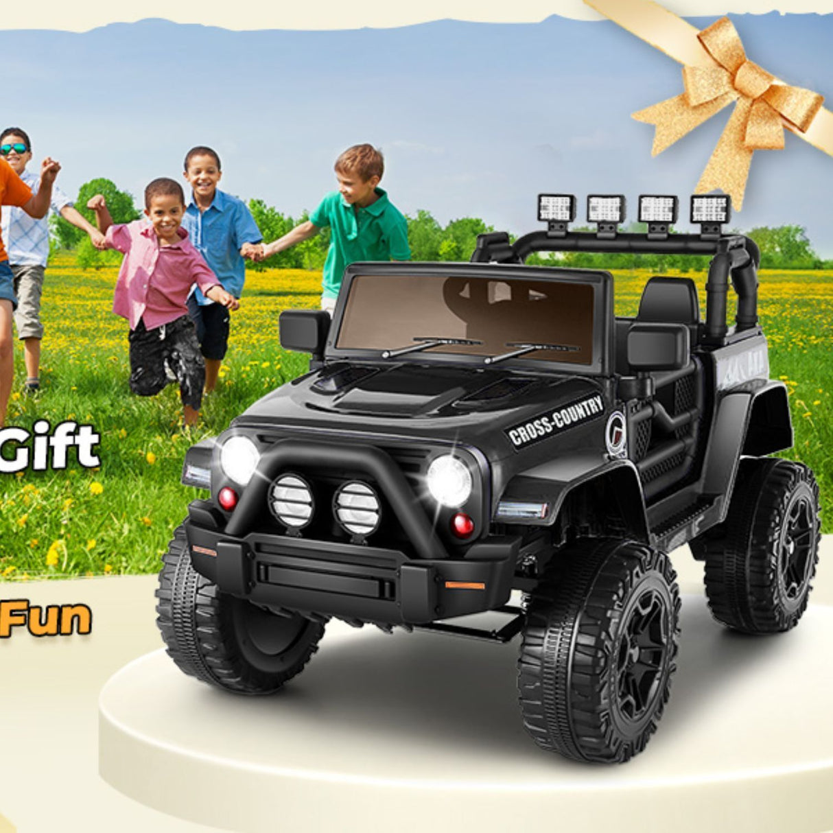 Electric SUV Ride-On Car for Kids with Parental Remote Control and LED Lights - 12V