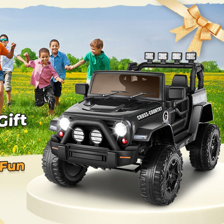 12V Electric Ride-On Car for Kids with Spring Suspension, MP3/USB/AUX, and Remote Control - 3 Speed Options