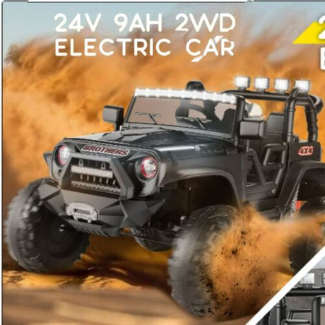 Premium 24V 2-Seater Kids Electric Car with 2x200W Motors, 4-Wheel Drive, LED Lights, and Remote Control