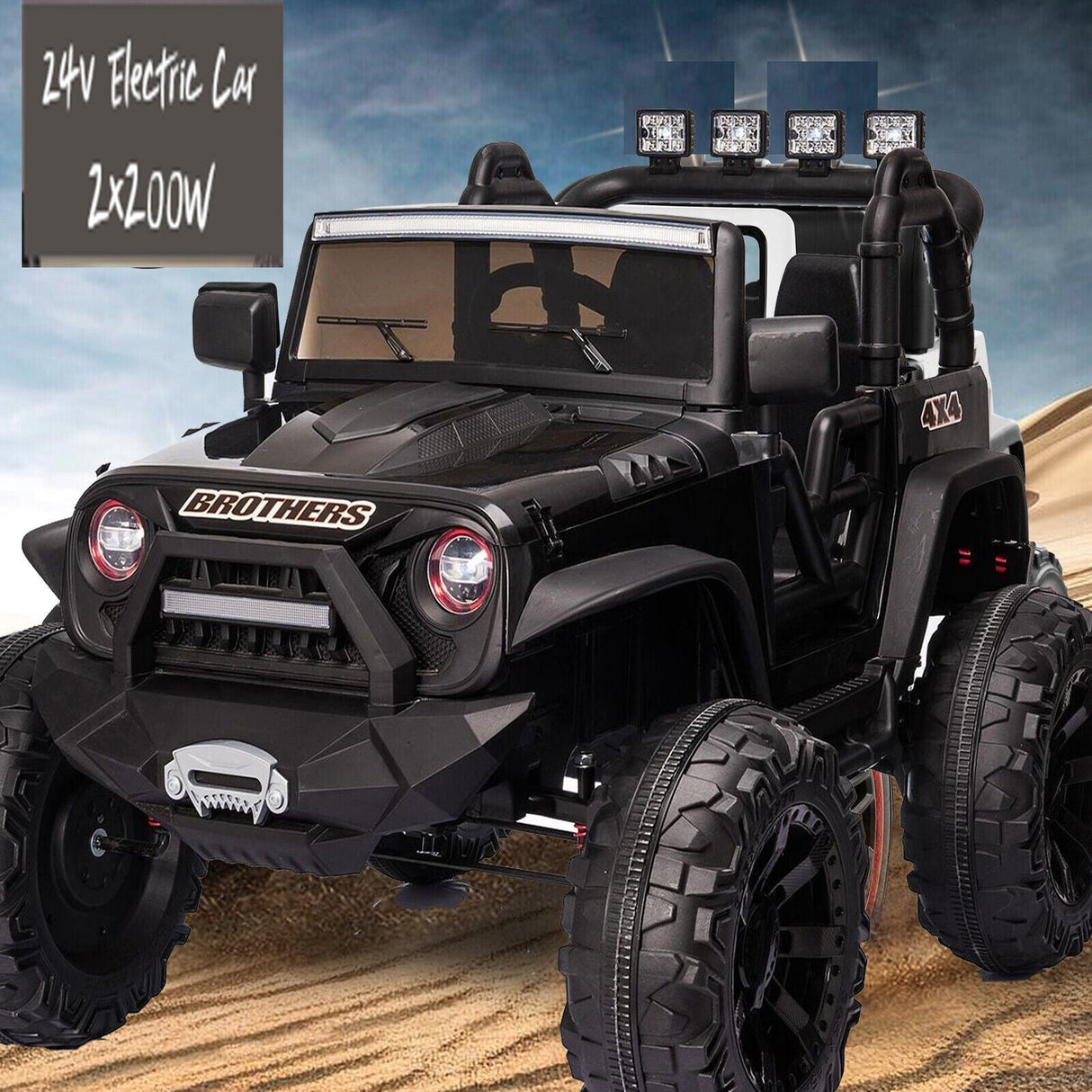 Premium 24V Electric Kids Ride-On Truck with MP3, LED Lights, and Remote Control - 3 Speeds, 400W