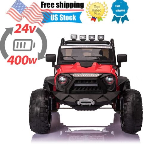 Premium 24V Jeep Ride-On Car for Kids with Music, 2 Seats, LED Lights, Remote Control, and USB Connectivity
