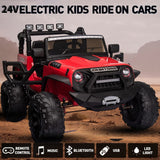 Premium 24V Jeep Ride-On Car for Kids with Music, 2 Seats, LED Lights, Remote Control, and USB Connectivity