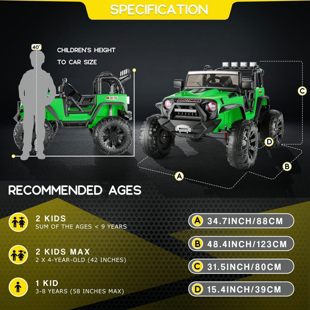 Premium 24V Ride On Truck for Kids with Parental Remote Control - New and Improved Model