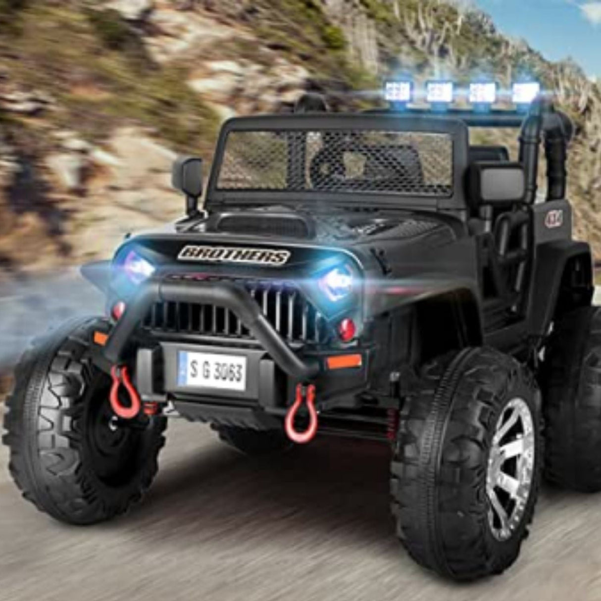 Premium 24V Ride-On Truck for Kids with Remote Control and 2 Seats - 400W Motor and LED Lights