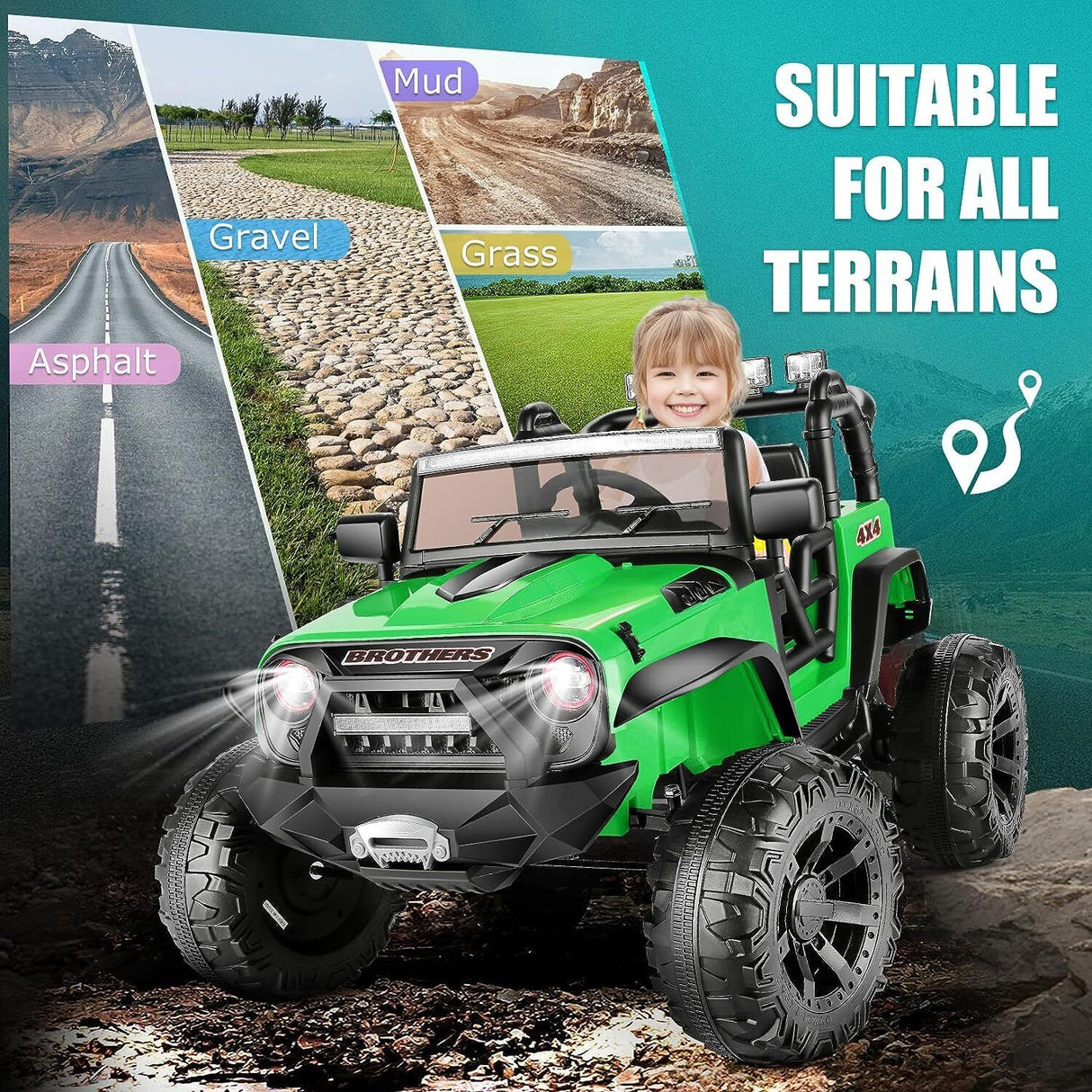 24V 2x200W Electric Ride-On Car for Kids with Remote Control - 2 Seater