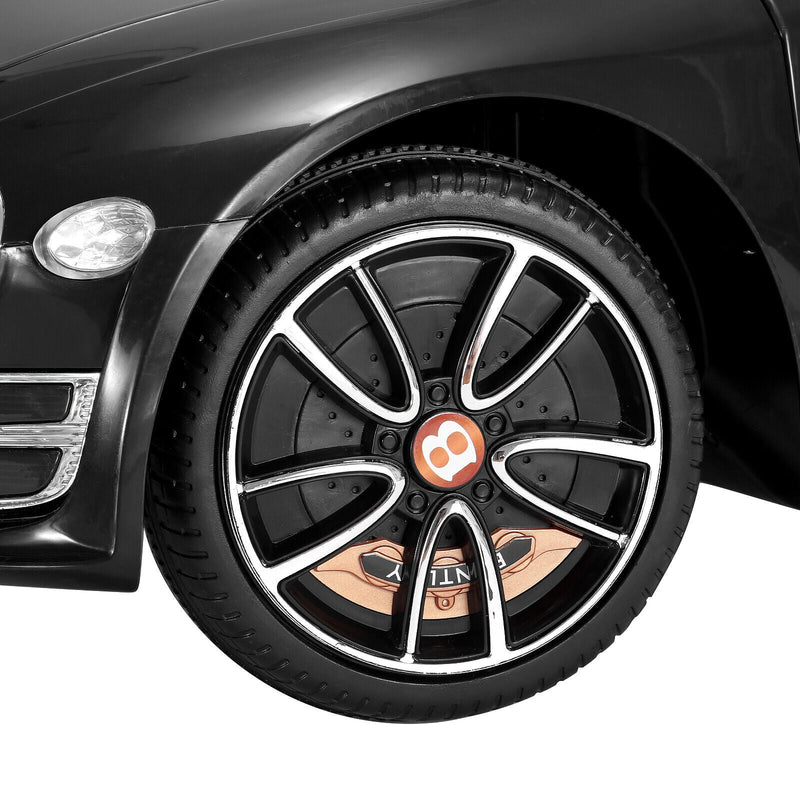 Premium Bentley Style Kids Electric Ride On Car with LED Lights and Remote Control - Black