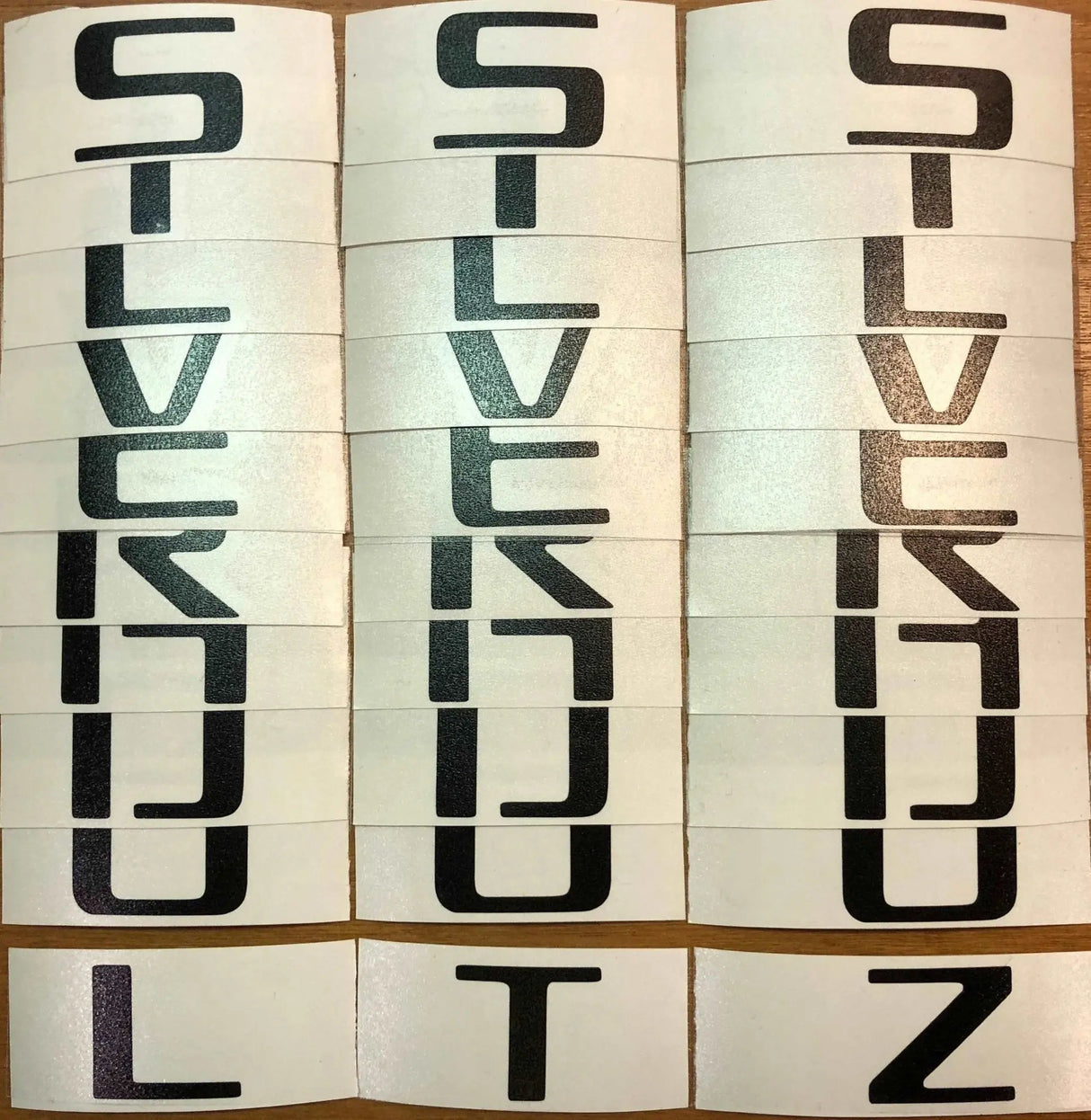 Premium Cast Vinyl Decal Letter Inlays for 2007-2018 Silverado Doors and Tailgate TVD Vinyl Decals