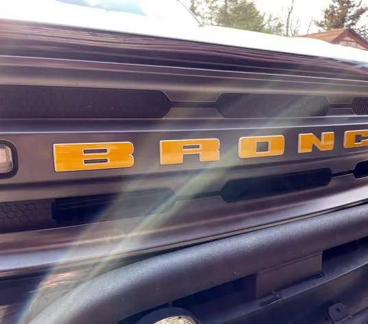 Premium Cast Vinyl Decal Letter Inlays for 2020-2026 Bronco/Bronco Sport Grille TVD Vinyl Decals