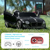 Electric Kids Ride-On Car Bentley Style with Remote Control and LED Lights - Black