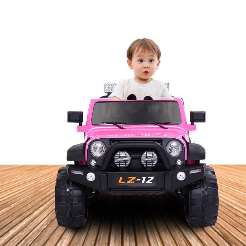Premium Pink Kids Ride On Car with Seat Belt, Music, Lights, and Parental Remote Control