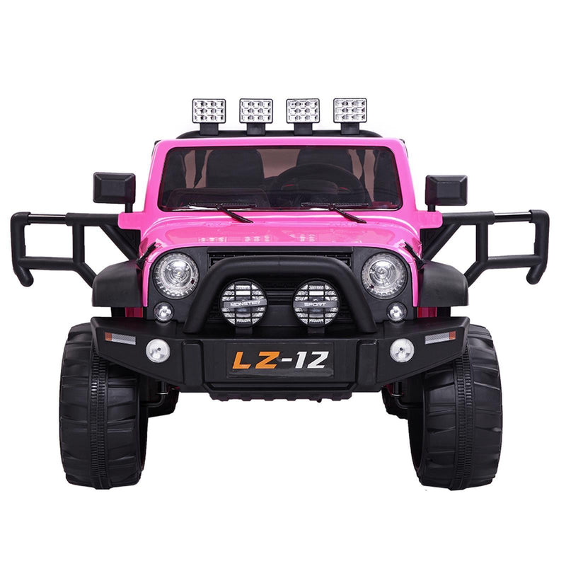 Premium Pink Kids Ride On Car with Seat Belt, Music, Lights, and Parental Remote Control