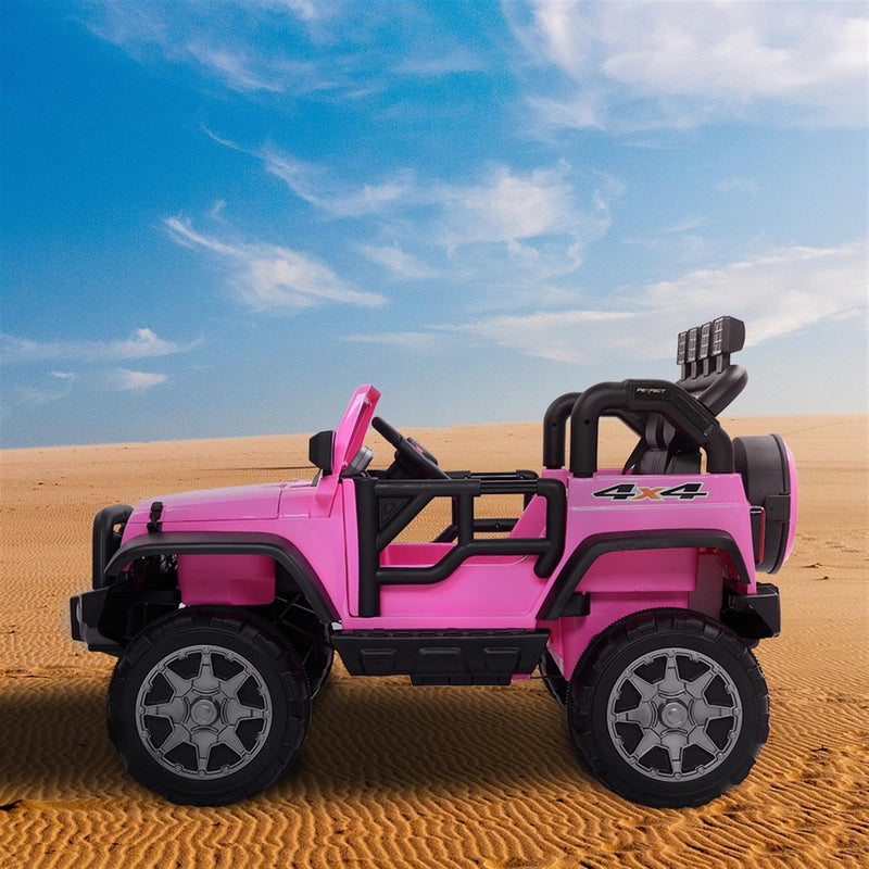 Premium Pink Kids Ride On Car with Seat Belt, Music, Lights, and Parental Remote Control