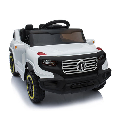 Premium White Electric Stroller with Single 35W Motor and 6V7AH Battery for Normal Music Experience