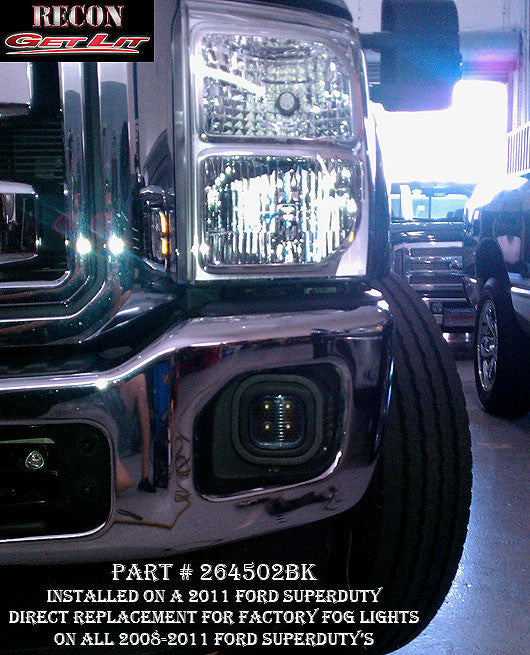 1800 Lumen Driving Light Kit 12W 6500K 4 LEDs Black Chrome Square Housing Clear