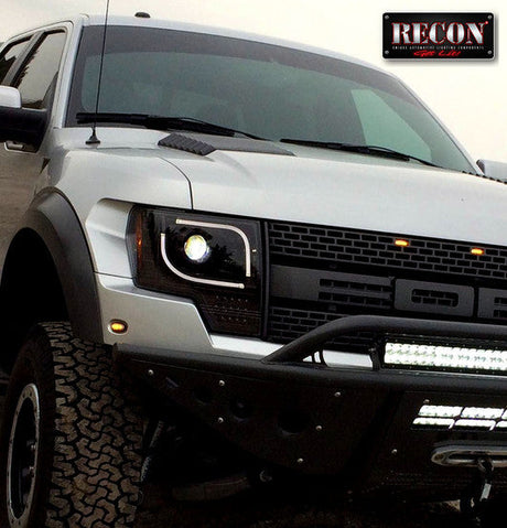 Ford F150 & Raptor 13-14 Projector Headlights Ultra High Power White LED DRL w/ Amber Turn Signals - Multiple Styles