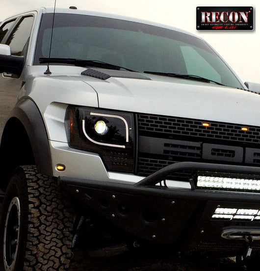 Ford F150 & Raptor 13-14 Projector Headlights Ultra High Power White LED DRL w/ Amber Turn Signals - Multiple Styles
