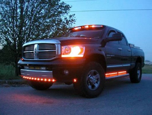 Front Lower Air Dam Light Kit w/ Clear Lens & Chrome Bezel LED Amber
