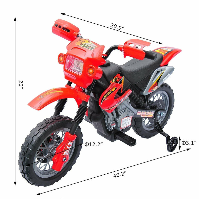 Qaba 6V Kids Electric Ride-On Motorcycle Dirt Bike with Trailer Toy