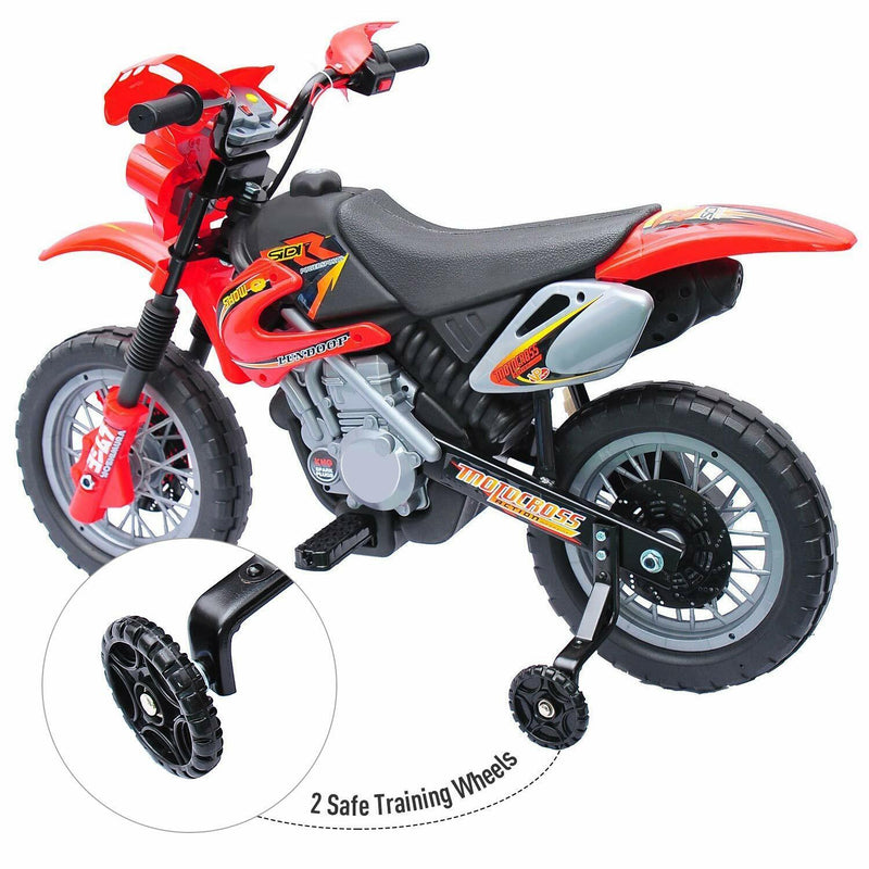 Qaba 6V Kids Electric Ride-On Motorcycle Dirt Bike with Trailer Toy