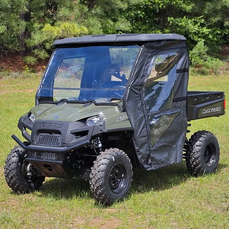 Falcon Ridge PO-09RANGER-DRW01-Z soft doors and rear window on full size Polaris Ranger 570 - main view
