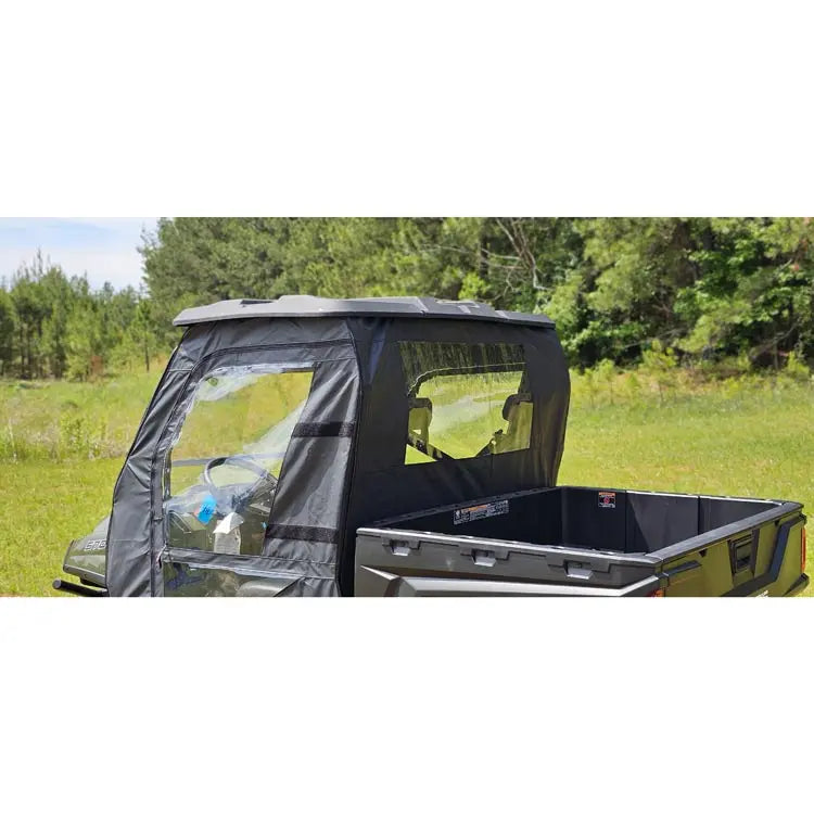 Falcon Ridge PO-09RANGER-DRW01-Z Polaris Ranger soft rear window - installed view